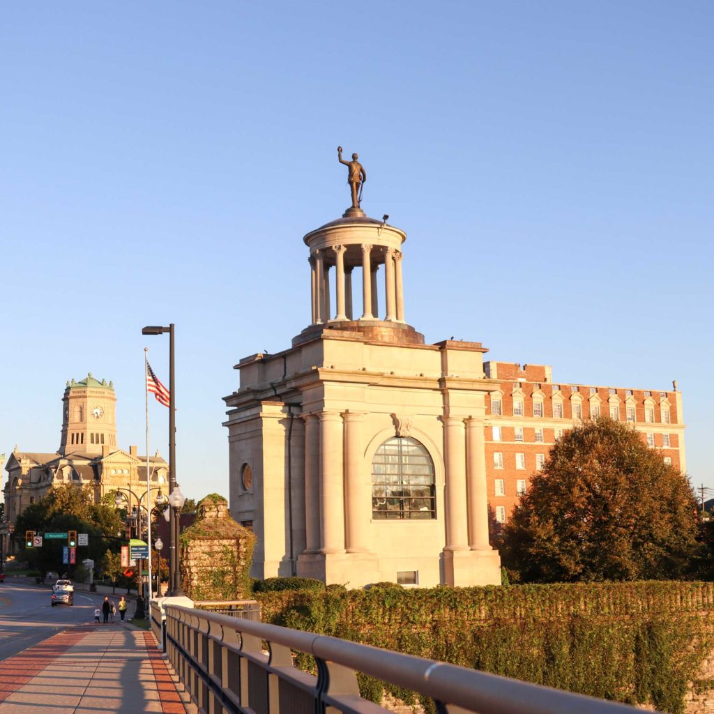 view from the bridge looking into hamilton