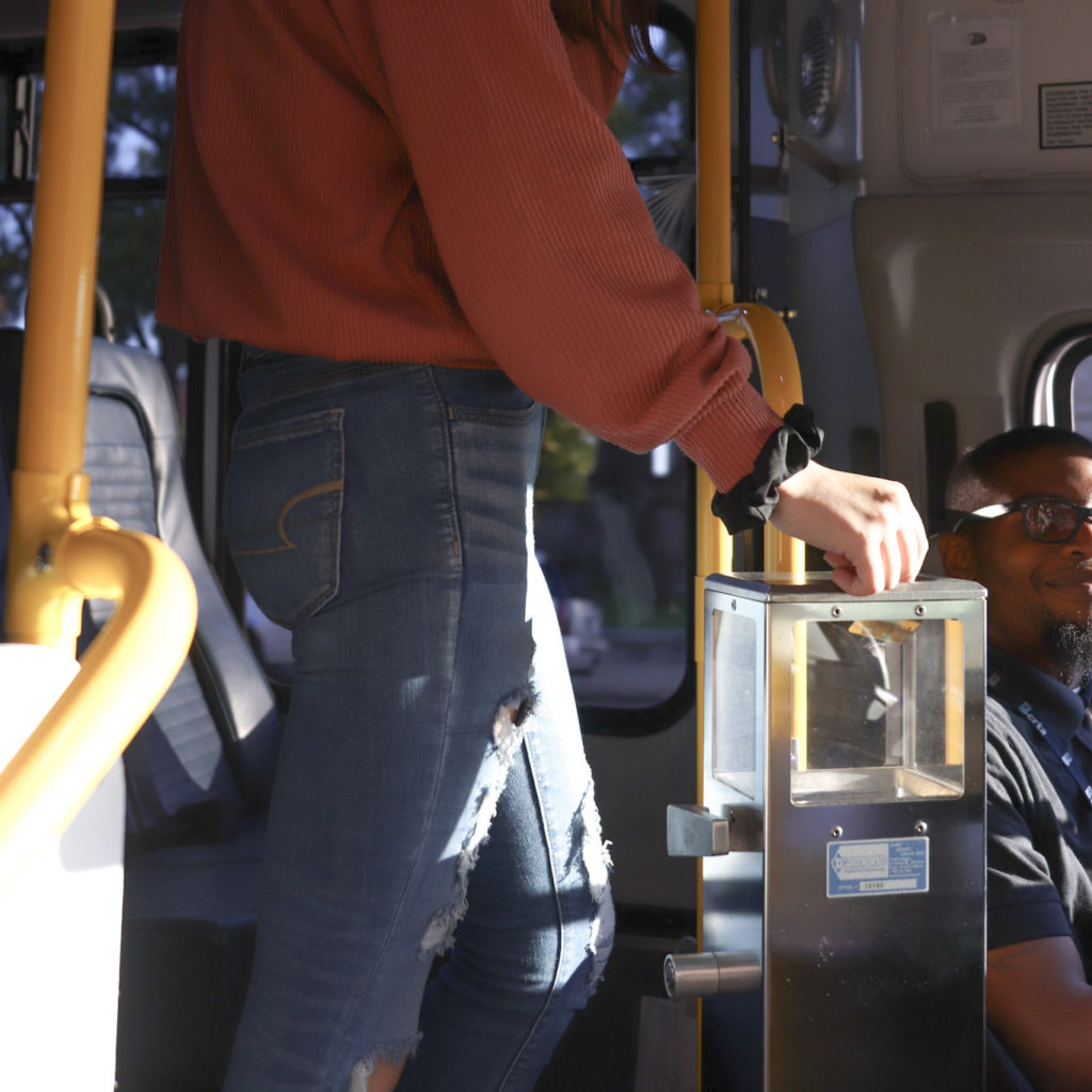 woman paying fare